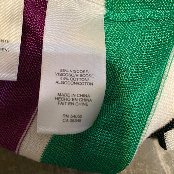 Anne Klein Cardigan Women’s XL Open Front Jacket Multicolor Striped Sheer Light - Picture 5 of 8